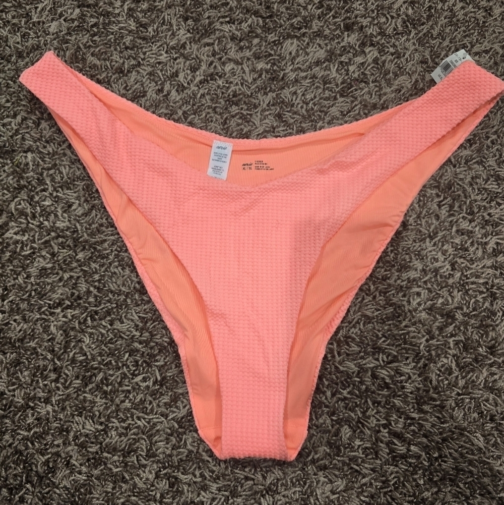 Aerie NWT High Cheekier Bikini Swim Bottom Pink Size XL